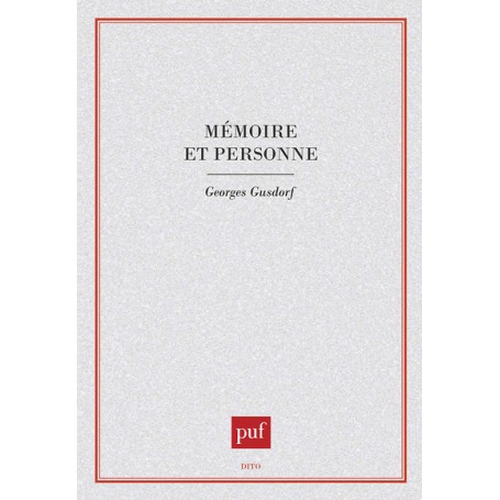 Mémoire et personne