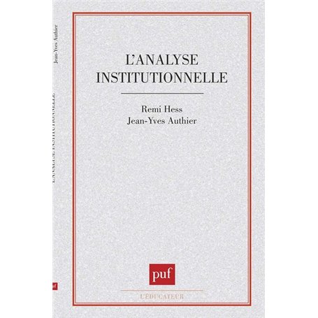 L'analyse institutionnelle