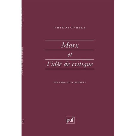 Marx et l'idée de critique