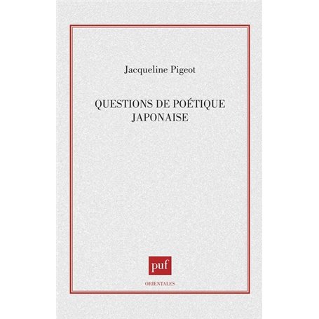 Questions de poétique japonaise