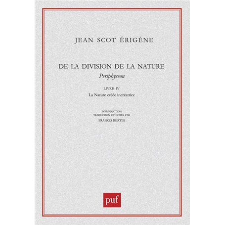 De la division de la Nature. Livre IV