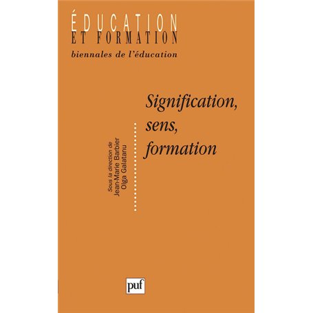 Signification, sens, formation