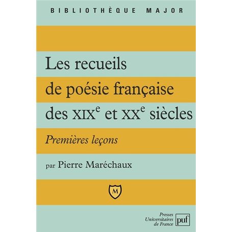 Les recueils de poésie française des XIX et XXe siècles