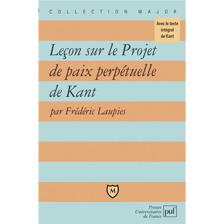 Leçon sur le Projet de paix perpétuelle de Kant