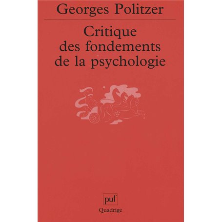 Critique des fondements de la psychologie