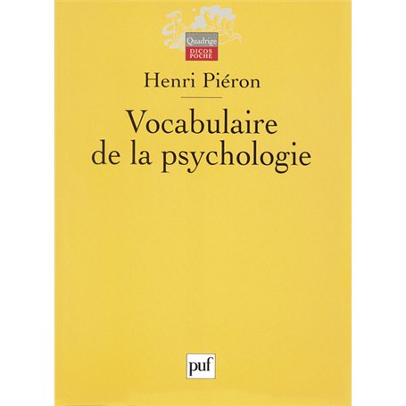 Vocabulaire de la psychologie