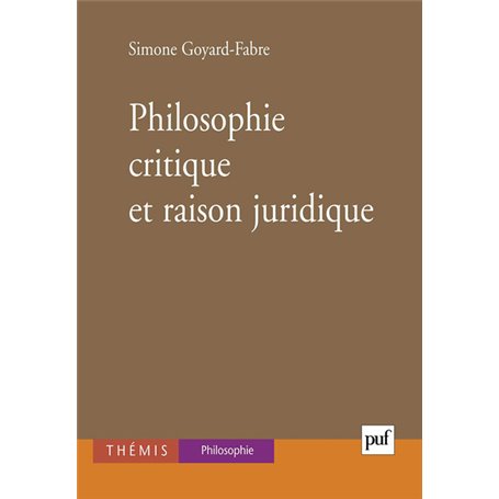 Philosophie critique et raison juridique