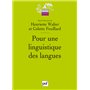 Pour une linguistique des langues