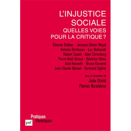 L'injustice sociale, quelles voies pour la critique ?