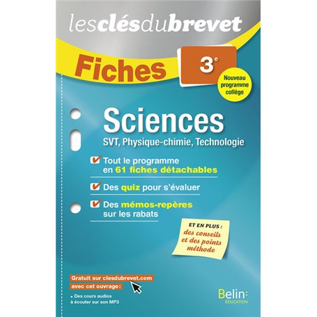 Fiches Sciences (SVT, Physique-chimie, Technologie) - 3ème
