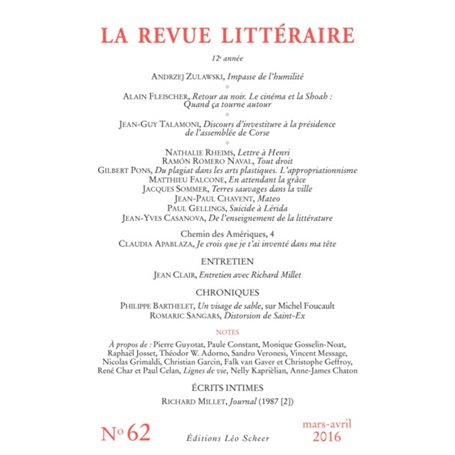 revue litteraire n° 62