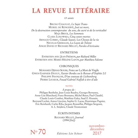 Revue littéraire n°70 (La)