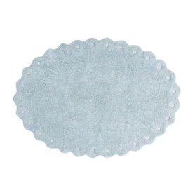 Tapis coton lavable pomme de pin bleu perle - 130 x 180 cm