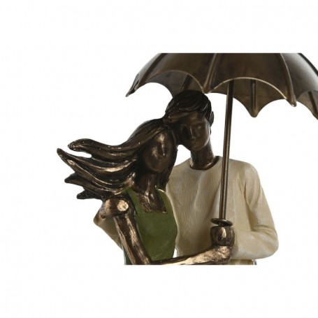 Figurine Décorative Home ESPRIT Vert Doré Couple 12,5 x 8 x 25,5 cm