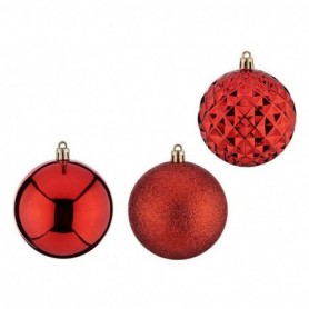 Boules de Noël Ø 8 cm 3 Unités Rouge PVC