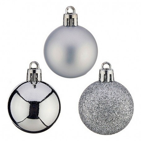 Boules de Noël Ø 4 cm Argenté PVC 12 x 8 x 8 cm 8 x 8 x 12 cm