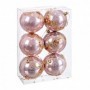 Boules de Noël Rose Plastique 8 cm (6 Unités)