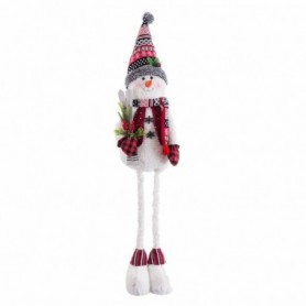 Décorations de Noël Multicouleur Métal Tissu Bonhomme de Neige 38 x 25 x 142 cm