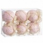 Boules de Noël Rose Polyfoam Tissu 6 x 6 x 6 cm (6 Unités)