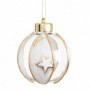 Boules de Noël Blanc Transparent Doré Plastique Tissu Etoiles 6 x 6 x 6 cm (6 Unités)