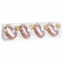 Boules de Noël Rose Transparent Doré Plastique Tissu Lien 8 x 8 x 8 cm