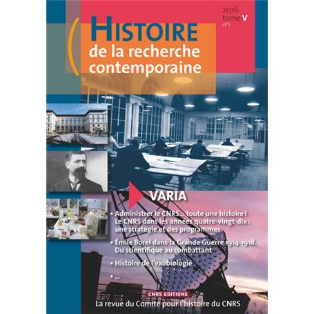 Histoire de la recherche contemporaine Tome V-1