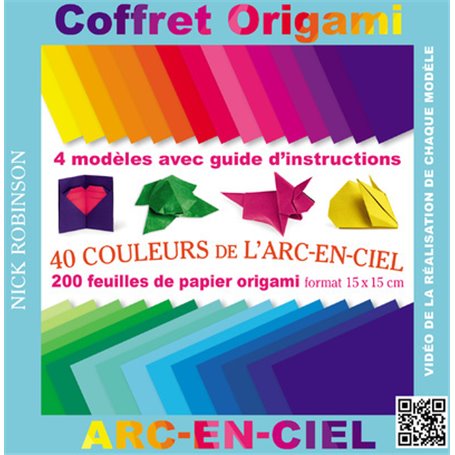 Coffret Origami 40 Couleurs de l'Arc en ciel