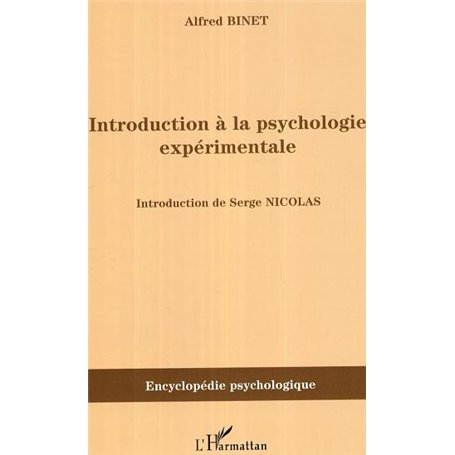 Introduction à la psychologie expérimentale