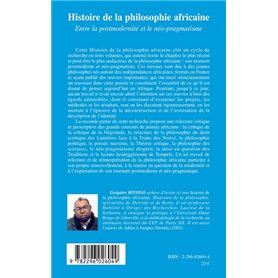 HISTOIRE DE LA PHILOSOPHIE (LIVRE IV) AFRICAINE ENTRE LA POS