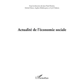 ACTUALITE DE L'ECONOMIE SOCIALE