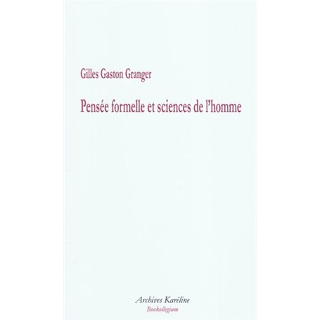 Pensée formelle et sciences de l'homme