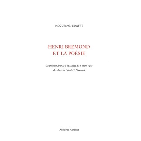 Henri Brémond et la poésie