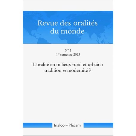 Revue des oralités du monde N 1