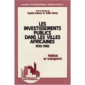 Les investissements publics dans les villes africaines