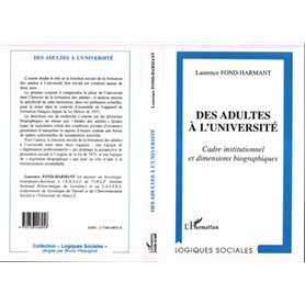 DES ADULTES À L'UNIVERSITÉ