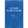 DU PLAISIR DE LIRE ET DE DIRE