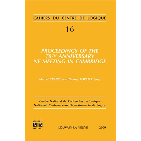 PROCEEDINGS OF THE 70TH ANNIVERSARY NF MEETING IN CAMBRIDGE