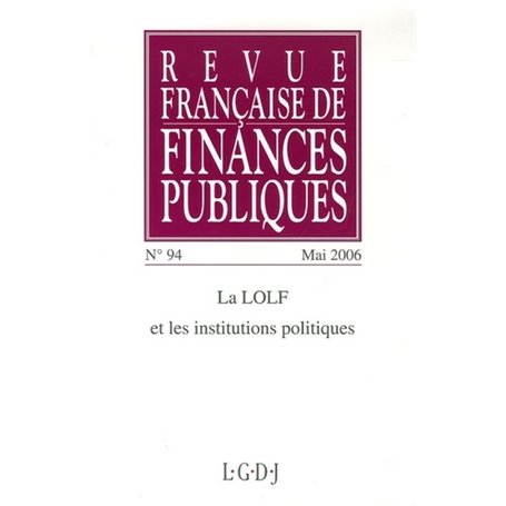 REVUE FRANÇAISE DE FINANCES PUBLIQUES N 94 - 2006