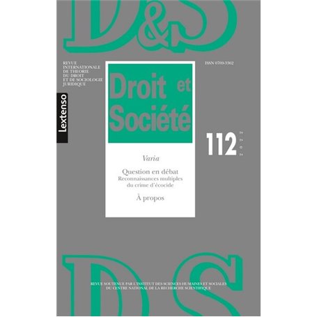 Droit & Société N°112-2022