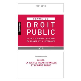 REVUE DU DROIT PUBLIC ET SCIENCE POLITIQUE EN FRANCE ET A L ETRANGER N4-2018