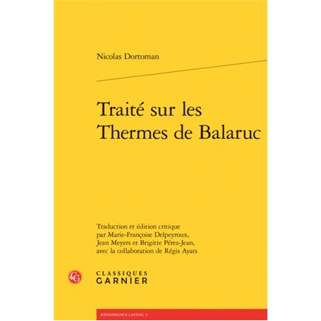 Traité sur les Thermes de Balaruc