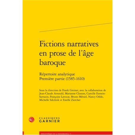 Fictions narratives en prose de l'âge baroque