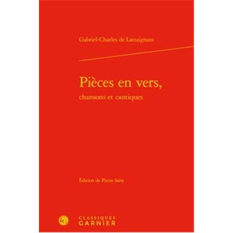 Pièces en vers,