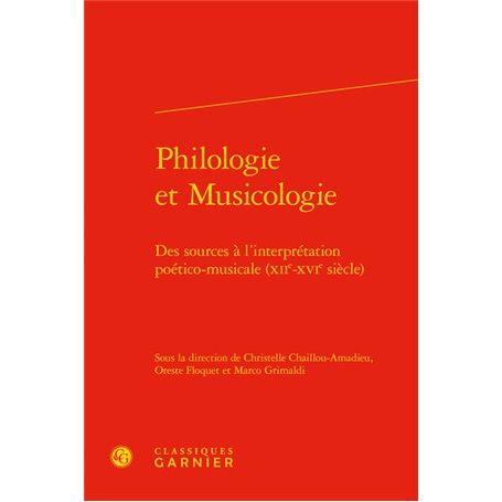 Philologie et Musicologie