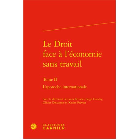 Le Droit face à l'économie sans travail