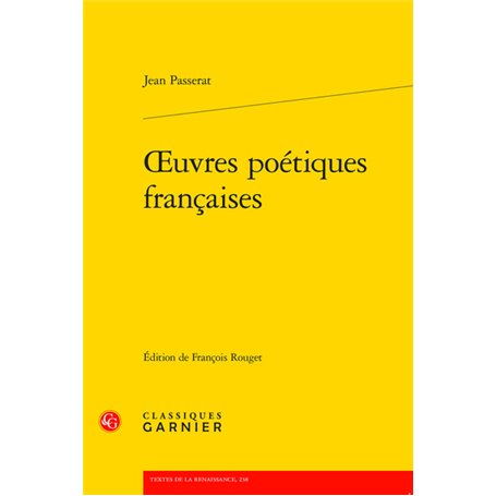 oeuvres poétiques françaises