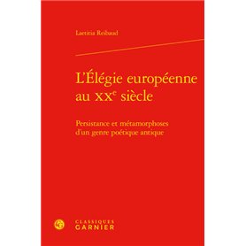 L'Élégie européenne au XXe siècle