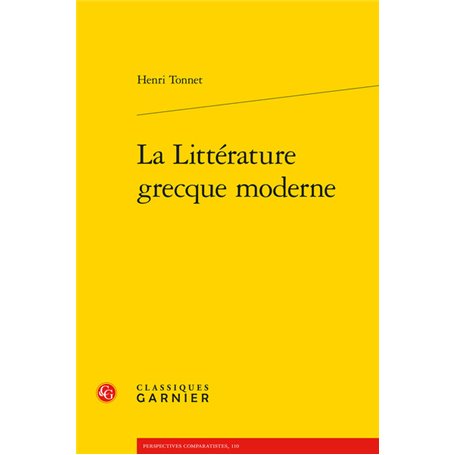 La Littérature grecque moderne