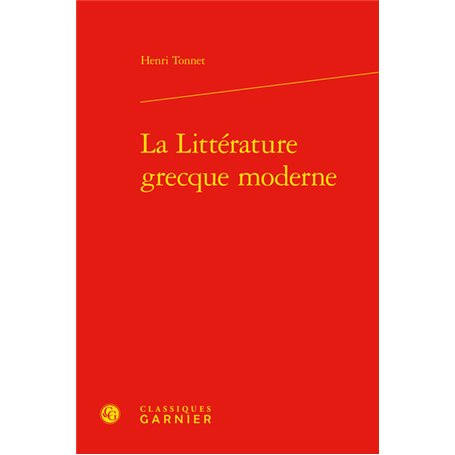 La Littérature grecque moderne