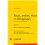 Essais, articles, récits et témoignages